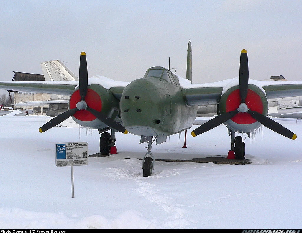 Douglas A-20G-35DO Havoc 14 con número de Serie 43-10052. Conservado en el Central Museum of the Air Forces de Monimo, Moscú, Rusia