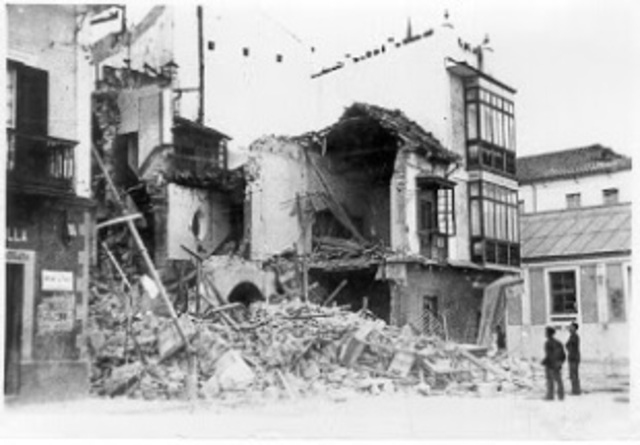 Vivienda de la calle Duque de Tetuán destruida por la explosión