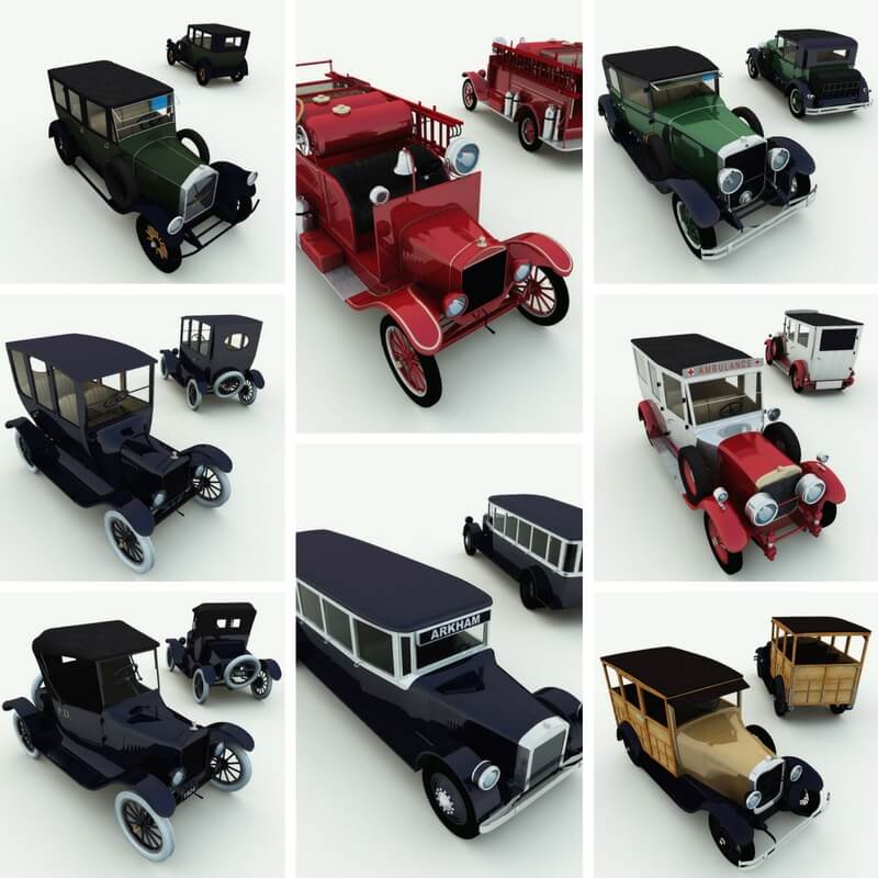 American Cars of the 1920s Volume 1 Complete Edition: Poser / DAZ Studio