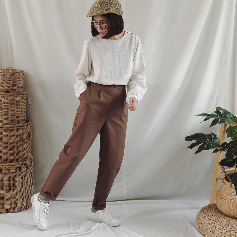Charlie Pants : Brown - Women's Pants - Cotton & Hemp Brown