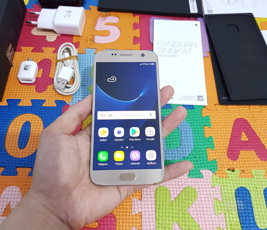 Sell Samsung Galaxy S7 Flat Gold Dualsim Ex Sein Fullset bisa tt