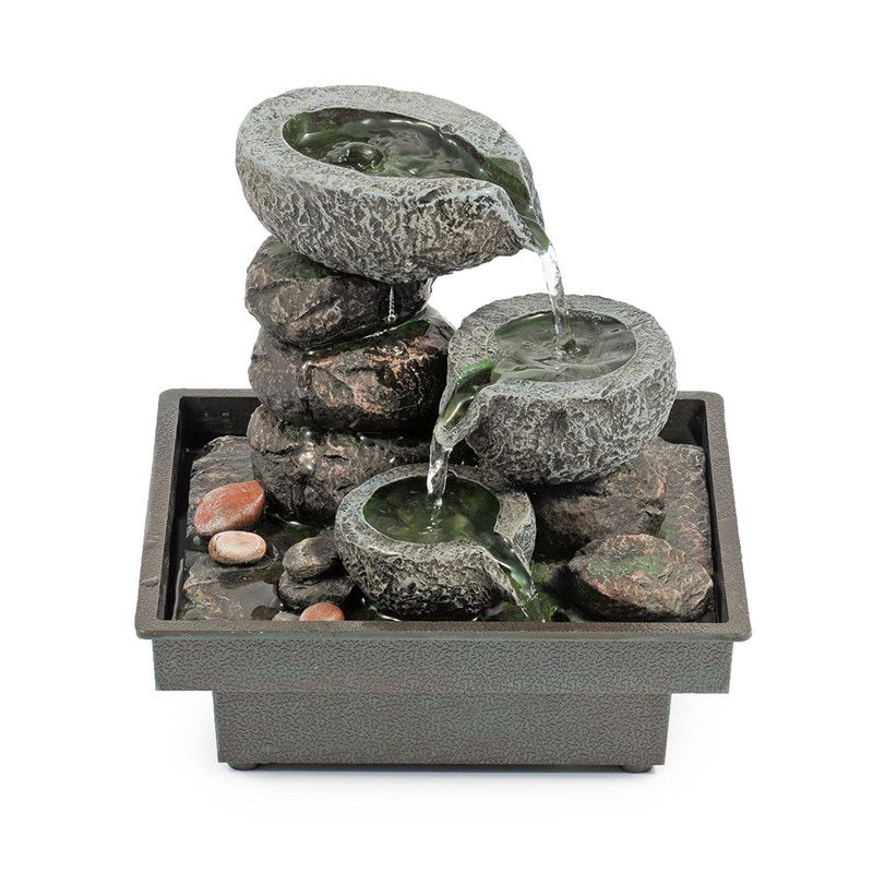 Fontana Zen Da Tavolo.Giardino Fontana Zen Feng Shui Con Pietre In Poliresina Da Interno Ebay