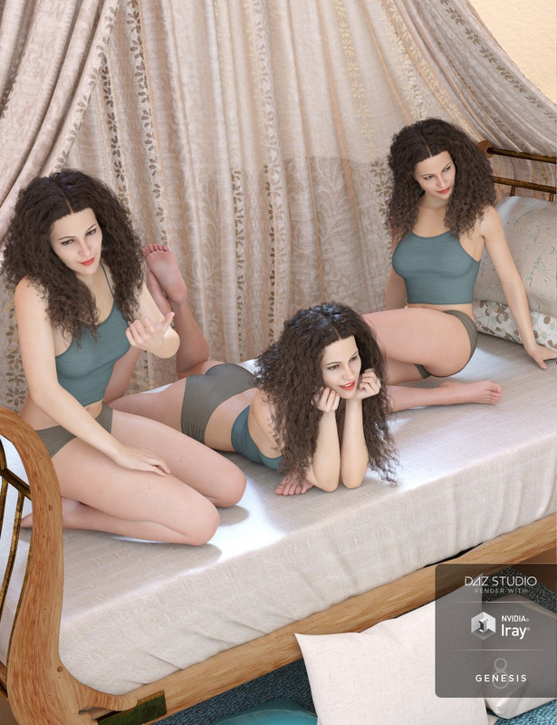 daz 3d daybed lounging poses for genesis 3 and 8 female main