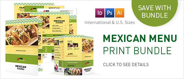 Mexican Restaurant Menu Flyers 2 – 4 Options - 1