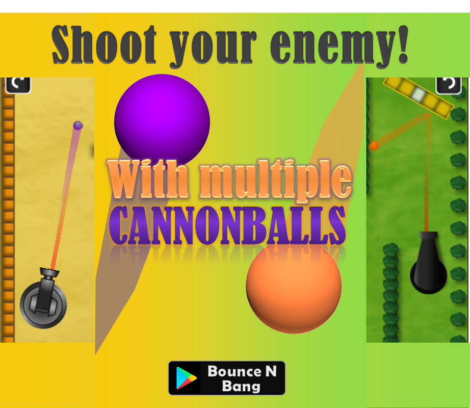 bounce n bang android game ammunition multicolored cannonballs