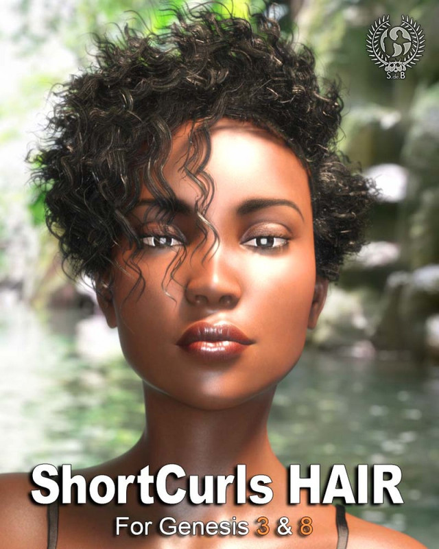 Short Curls Hair for Genesis 3 and 8