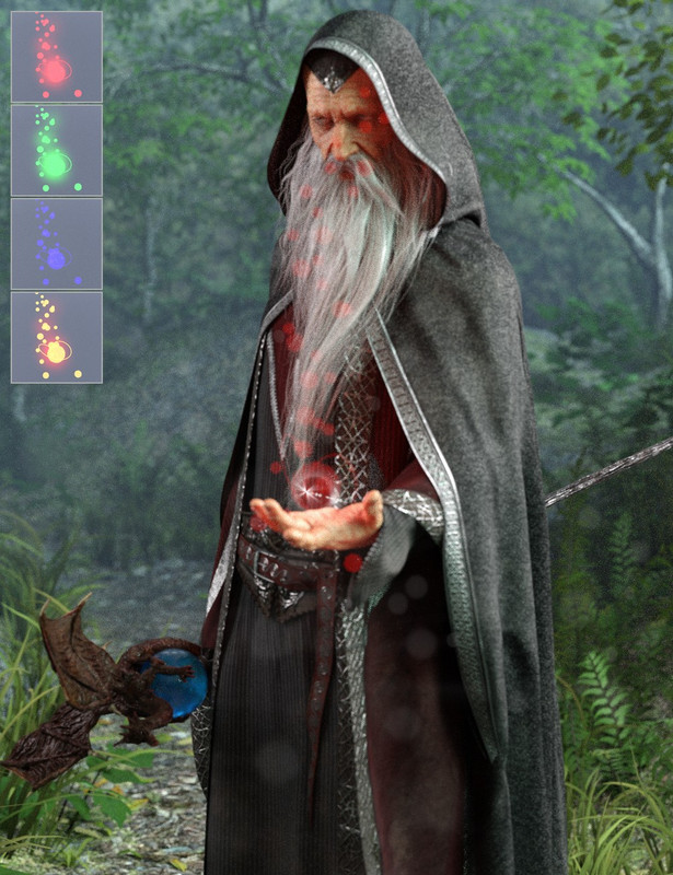 Wise Wizard Poses and Magic Props for Genesis 8 Male(s)