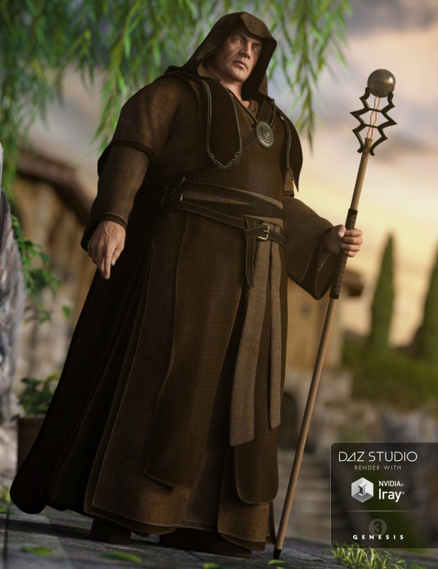 Fantasy Friar Outfit for Genesis 3 Male(s)