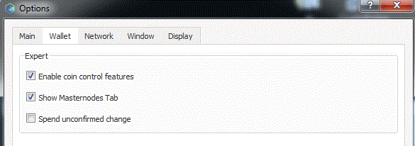 Enabling Coin Control Features Enable Coin Control Features