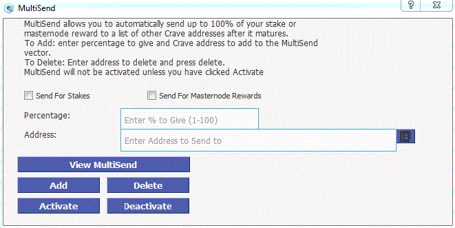 Using Crave MultiSend Crave MultiSend