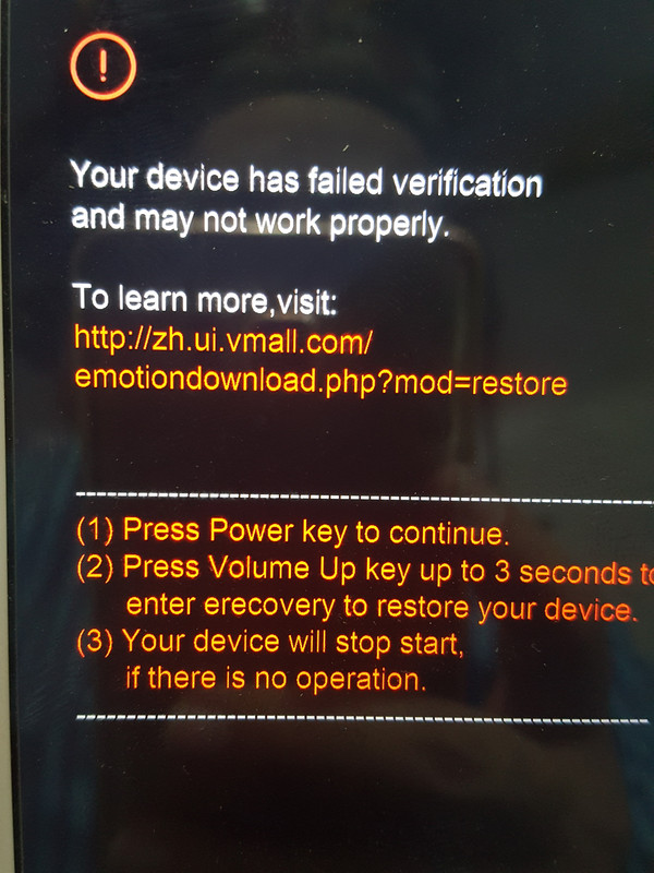 Your device has failed verification