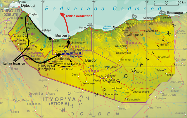 Invasión italiana de Somaliland. Agosto de 1940