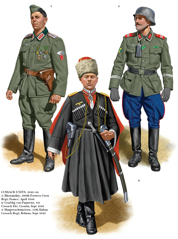 Uniformes aliados de Alemania, Cosacos y Rusos