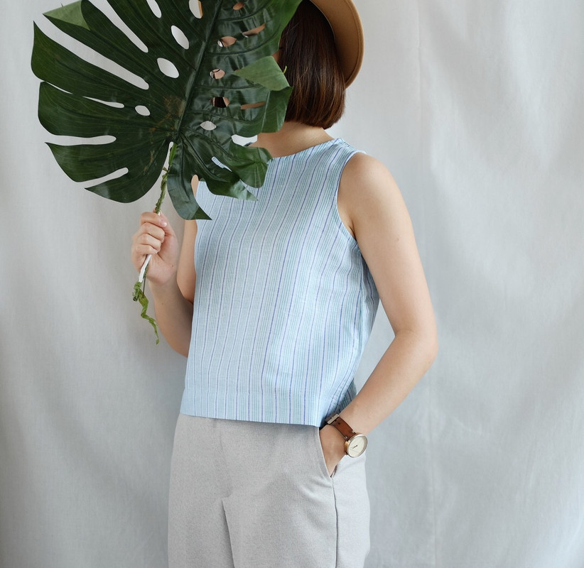 Candy Cropped Top - Women's Vests - Cotton & Hemp Green